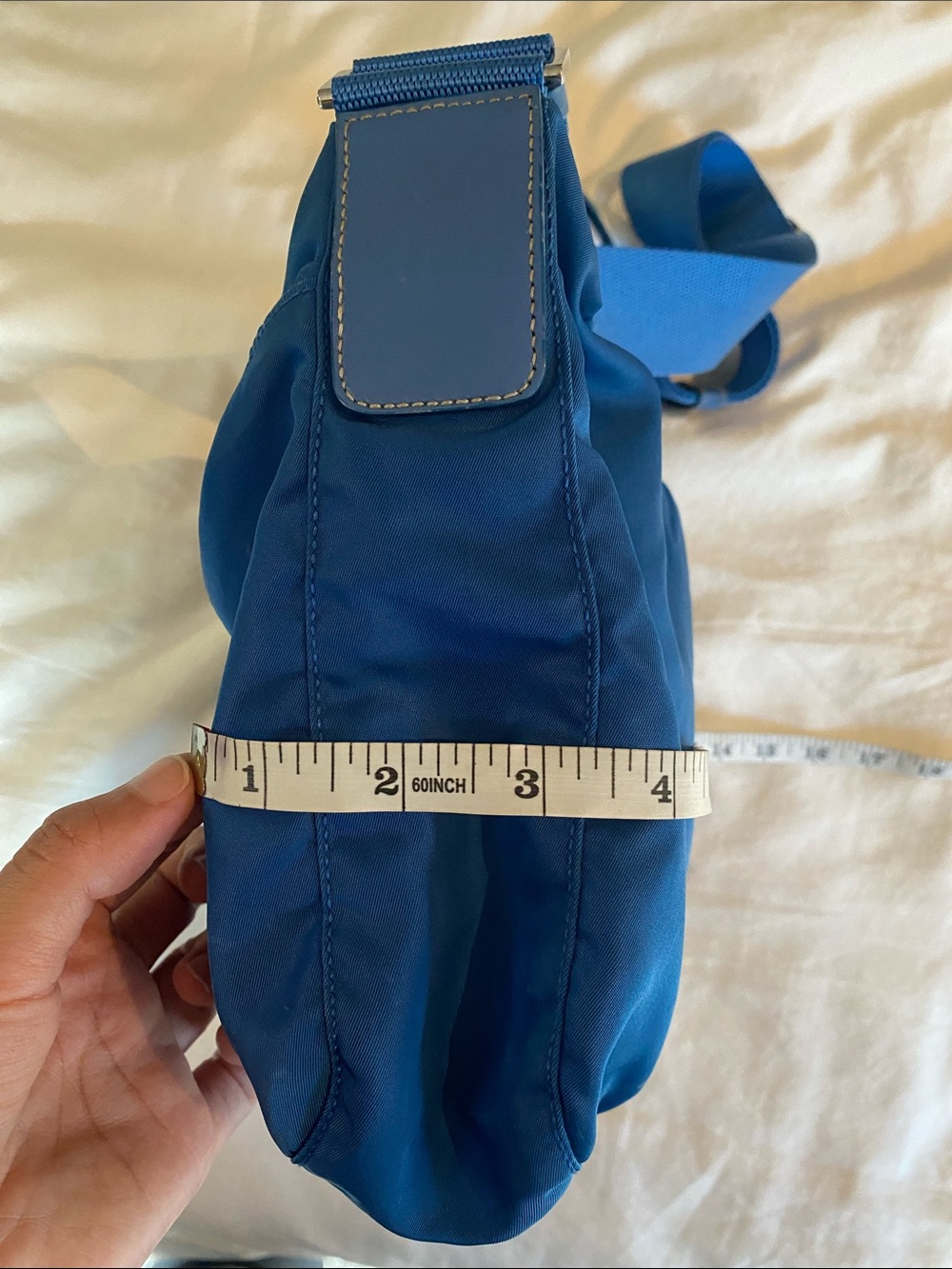 Vintage Prada Teal-Blue Nylon Crossbody Shoulder Bag - Picture 5 of 11